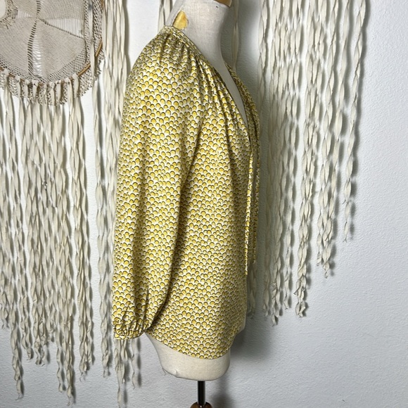 Boden Polly Marigold Yellow Crescent Print Peasant Blouse M/L - Picture 3 of 13